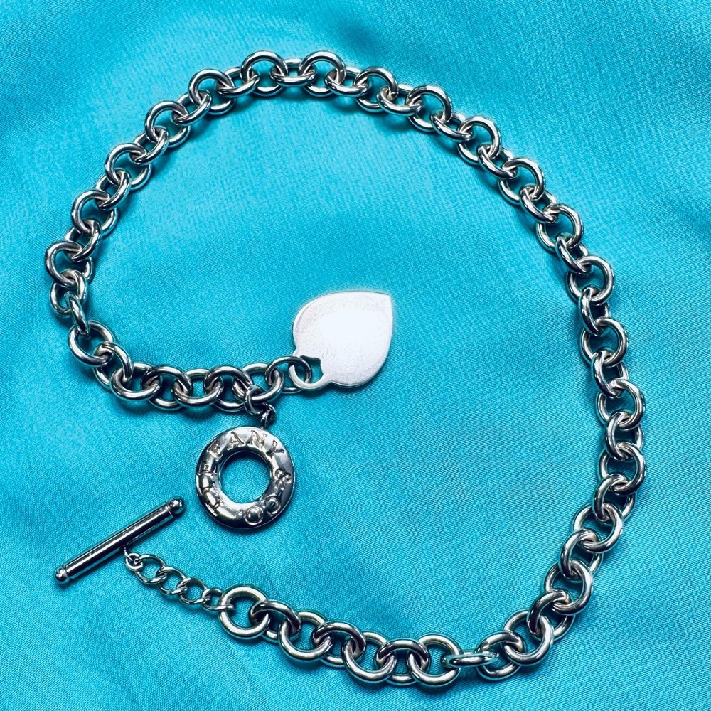 Tiffany & Co. Silver 925 Heart Toggle Necklace